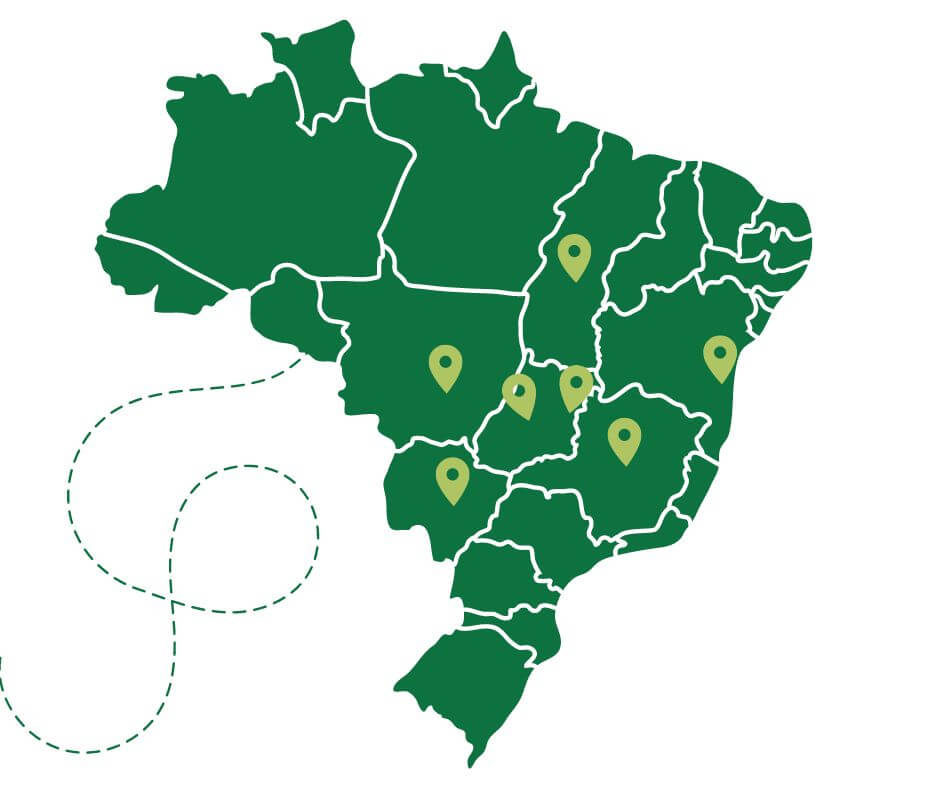 Mapa de regiões de atendimento da Apreseg